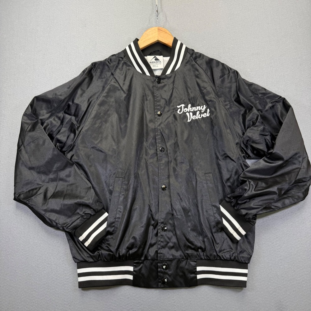 Augusta Sportswear Womens Johnny Velvet Varsity Bomber‎ Jacket Black Large
